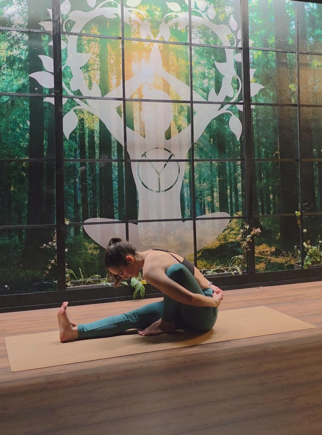 Zuzana teaching yoga